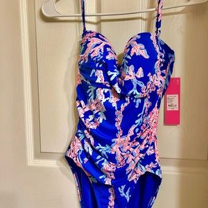 Lilly Pulitzer NWT size 4 Flaminco Blue swimsuit in Borealis Blue Swim  on Over